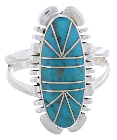 Sterling Silver Turquoise Southwest Ring Jewelry Size 8-3/4 TX28466